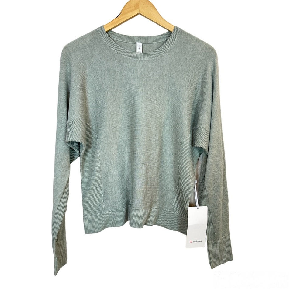 Lululemon Cashlu Knit Pullover‎ Sweater Cashmere Fern Green Women’s Sz 8 NEW